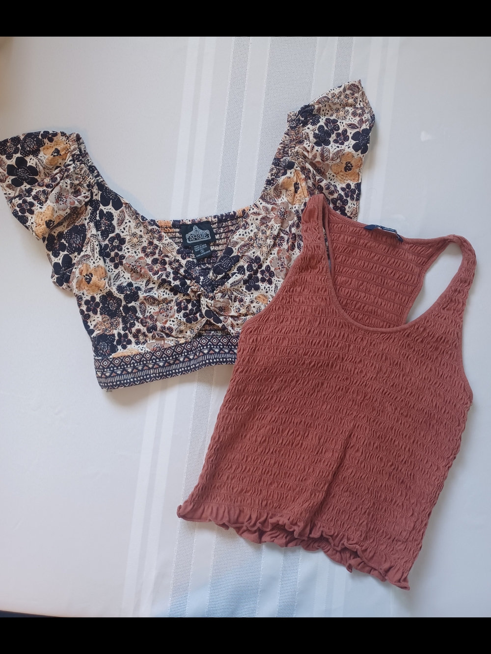 Lot Crop Tops Smocked Beachy Festival